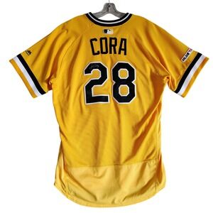 SIGNED Pittsburgh Pirates 2019 MLB Joey Cora 28 Jersey Majestic Sz 46 Authentic